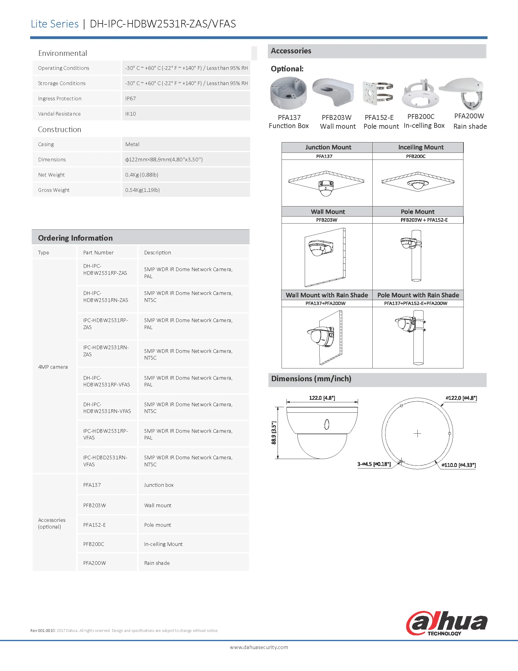 Dahua IPC-HDBW2531RP-ZAS Spec 02