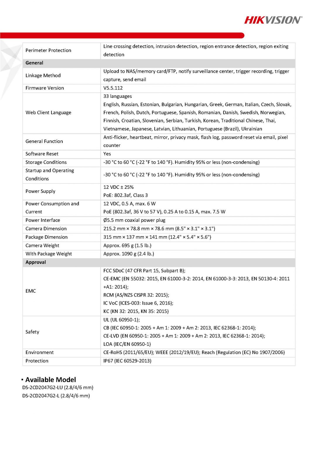 Hikvision - DS-2CD2047G2-L - กล้องวงจรปิด