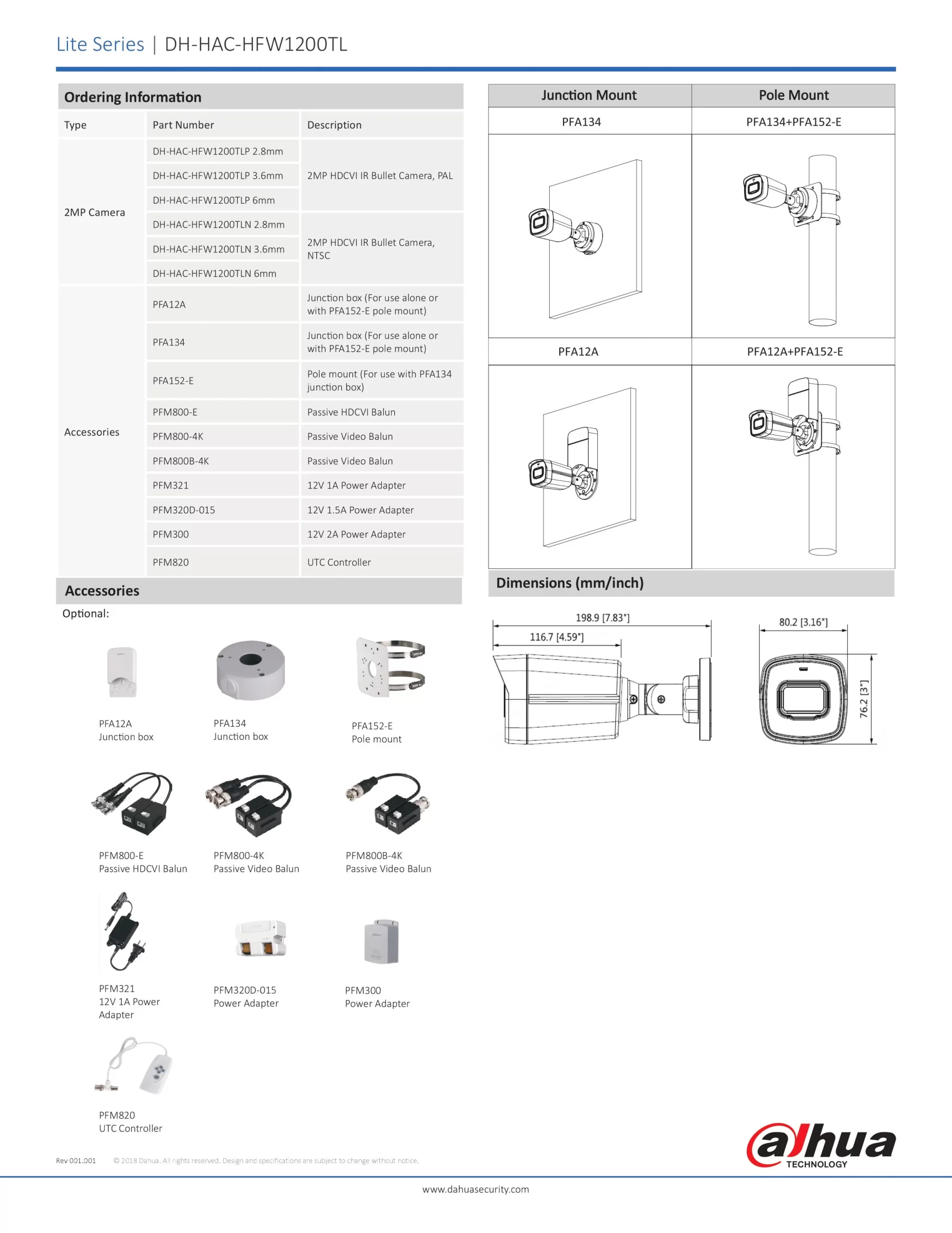 Dahua DH-HAC-HFW1200TLP-A Spec 02
