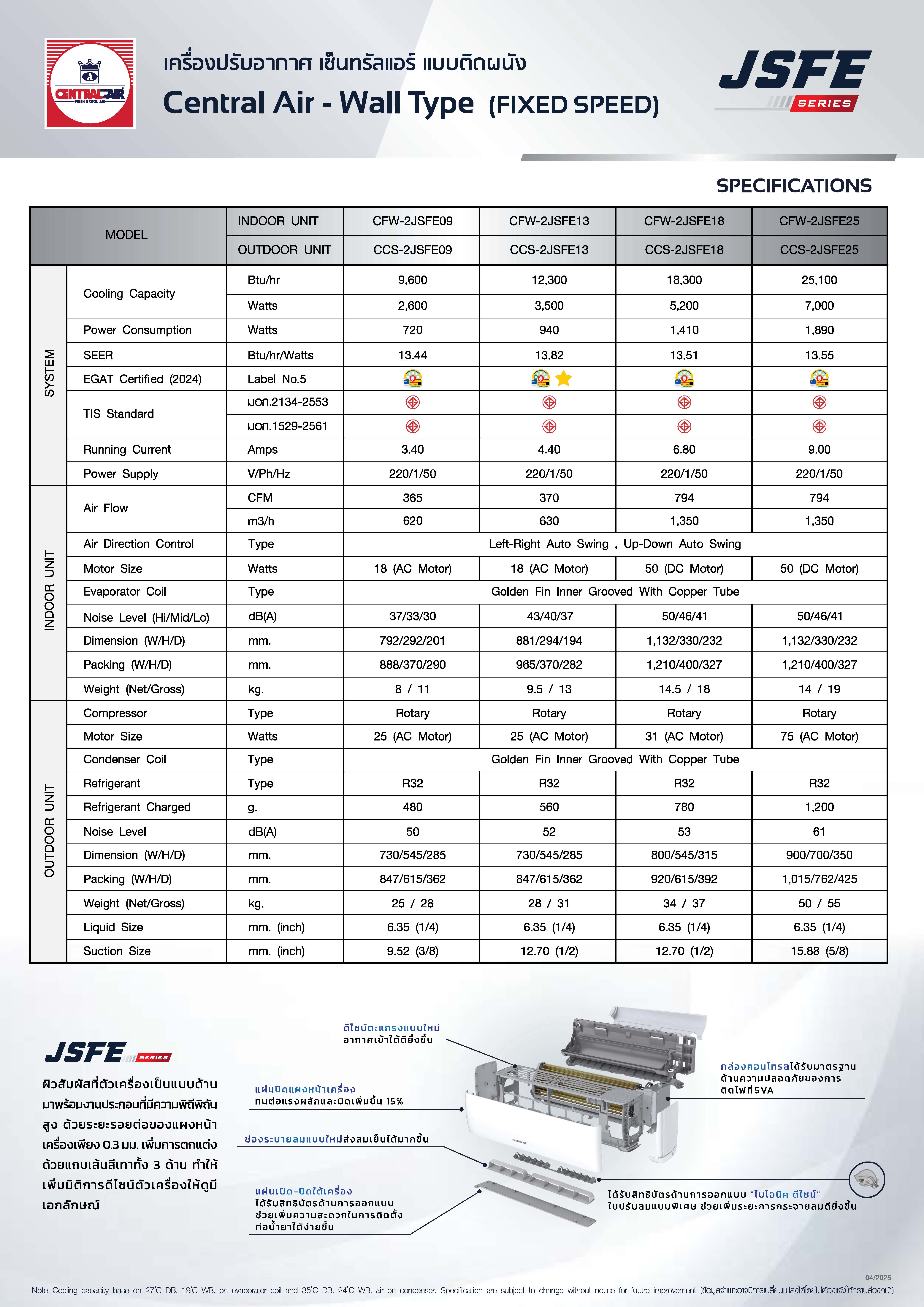 Central Air JSFE Series Spec