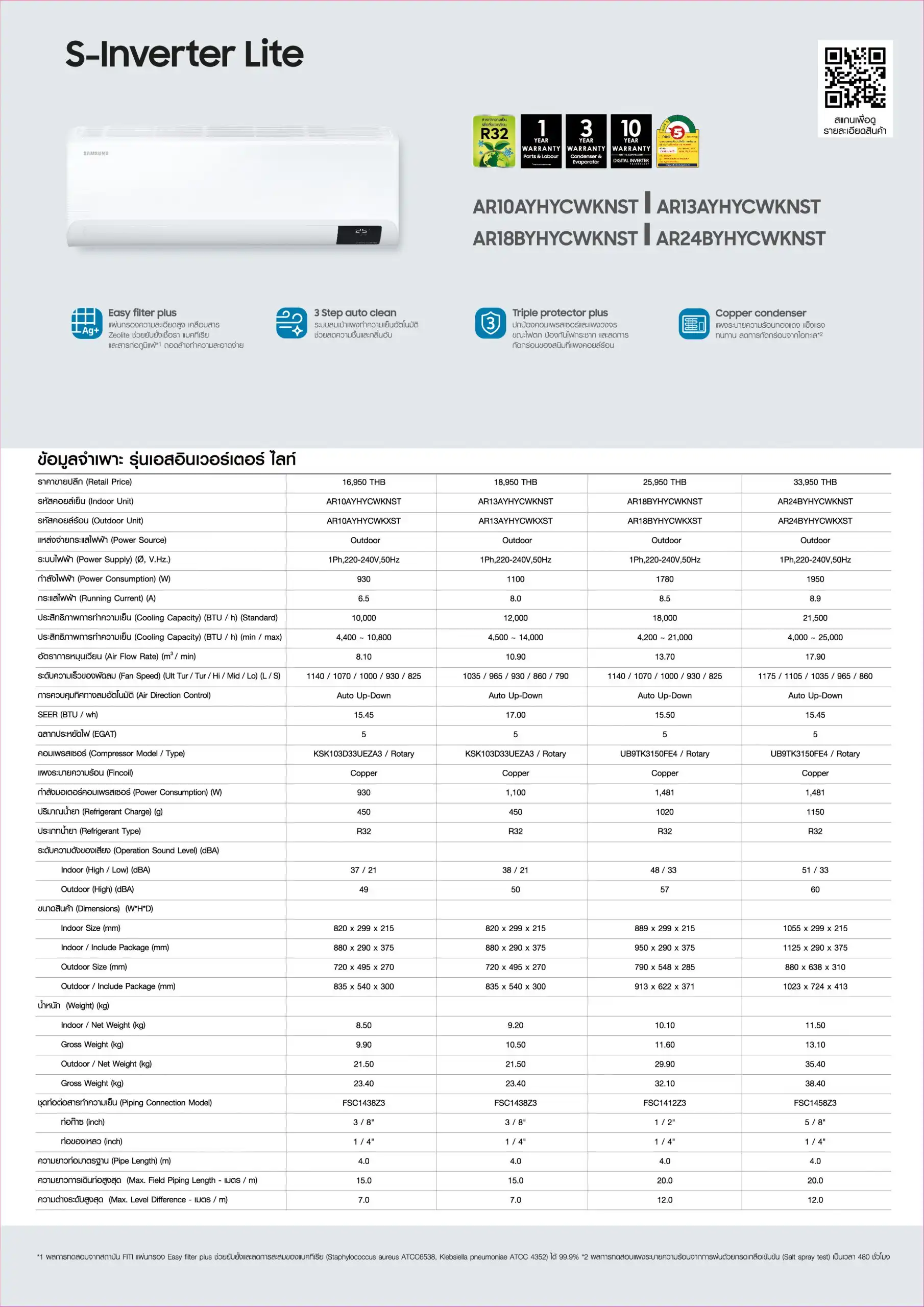 Samsung S Inverter lite Series Spec