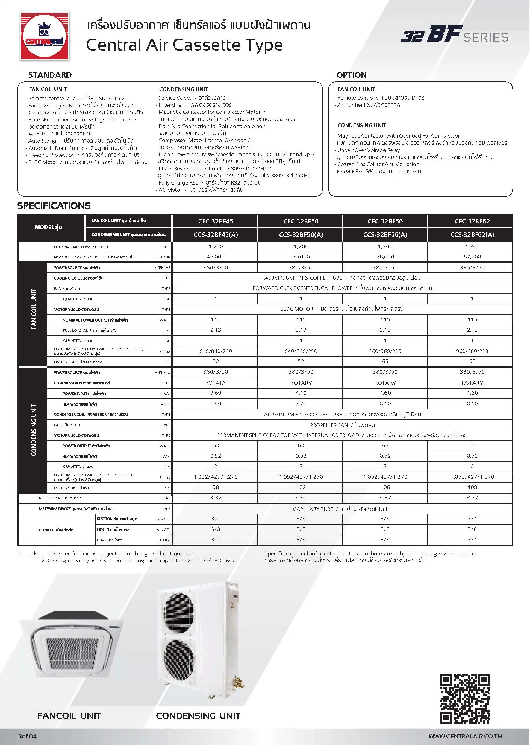CentralAir CFC-32BF Series Spec2