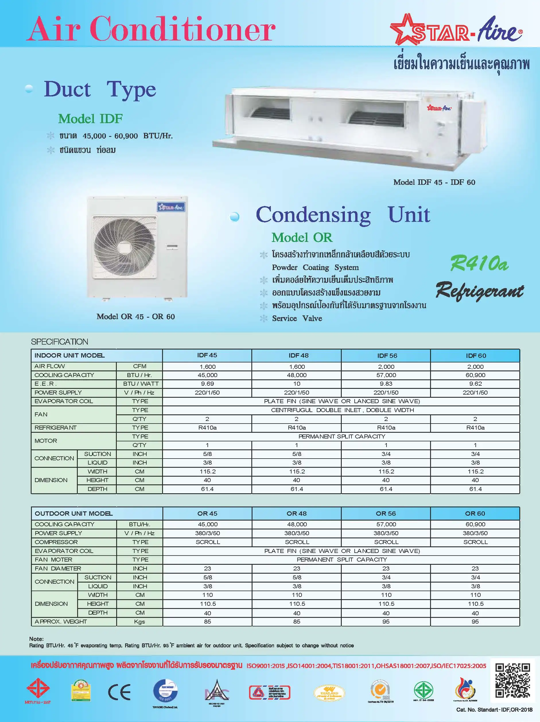 StarAire IDF_OR Series Spec