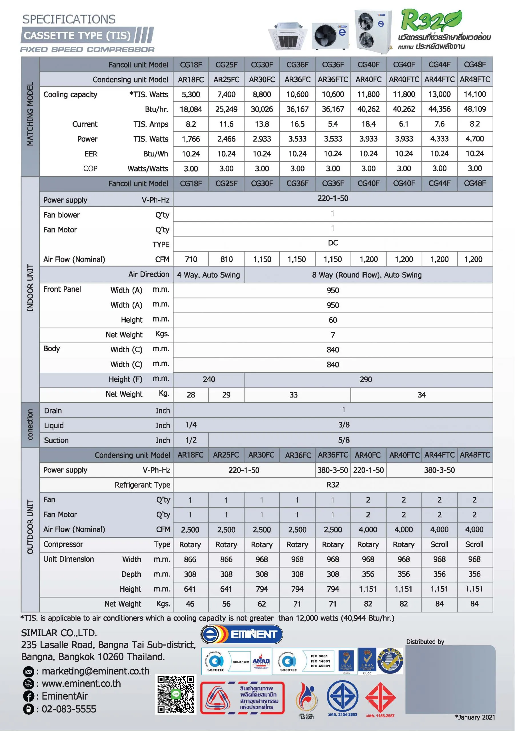 UniAire CSQ_W Series Spec