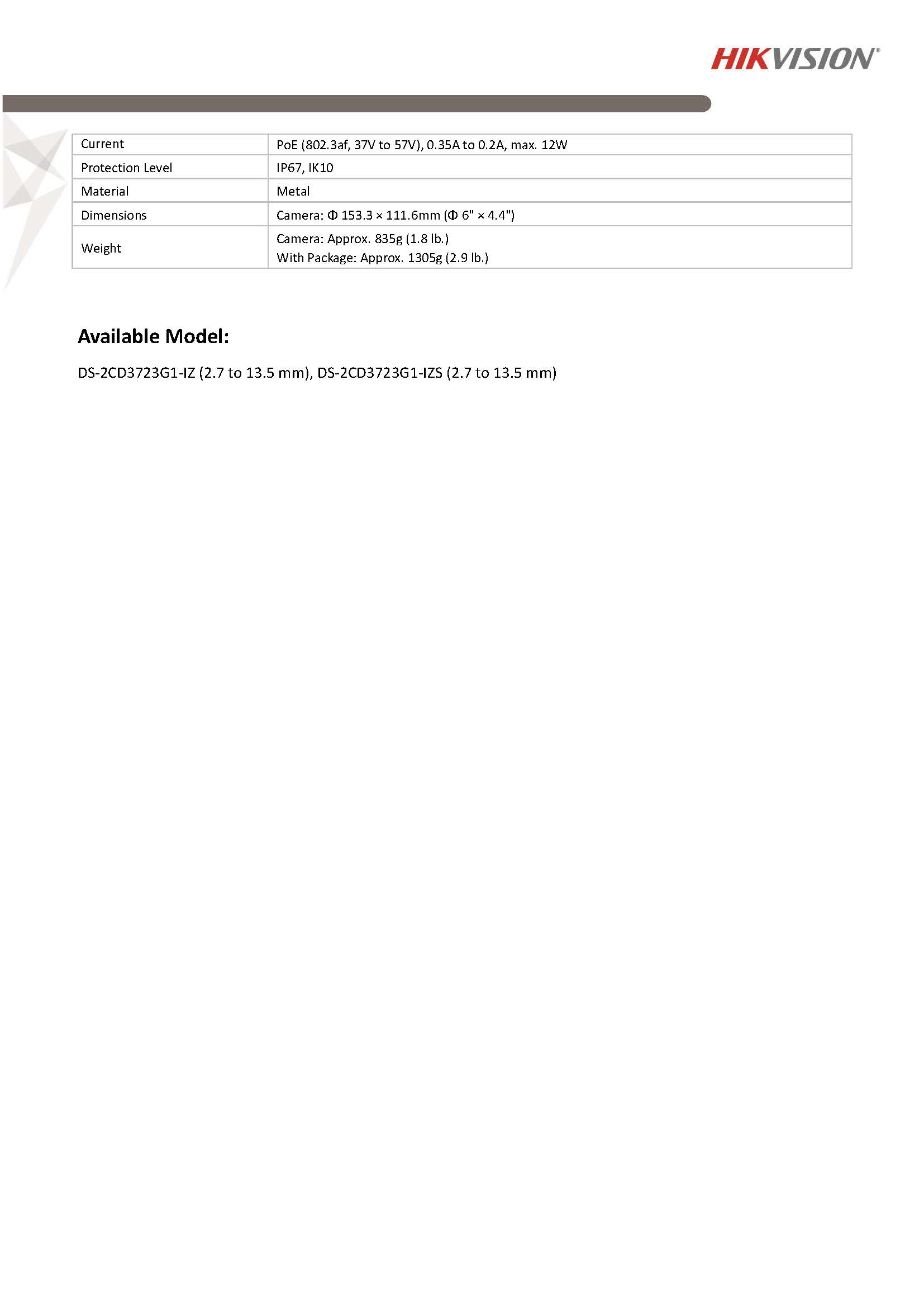 HikVision DS-2CD3723G1-IZ(S) Spec 03