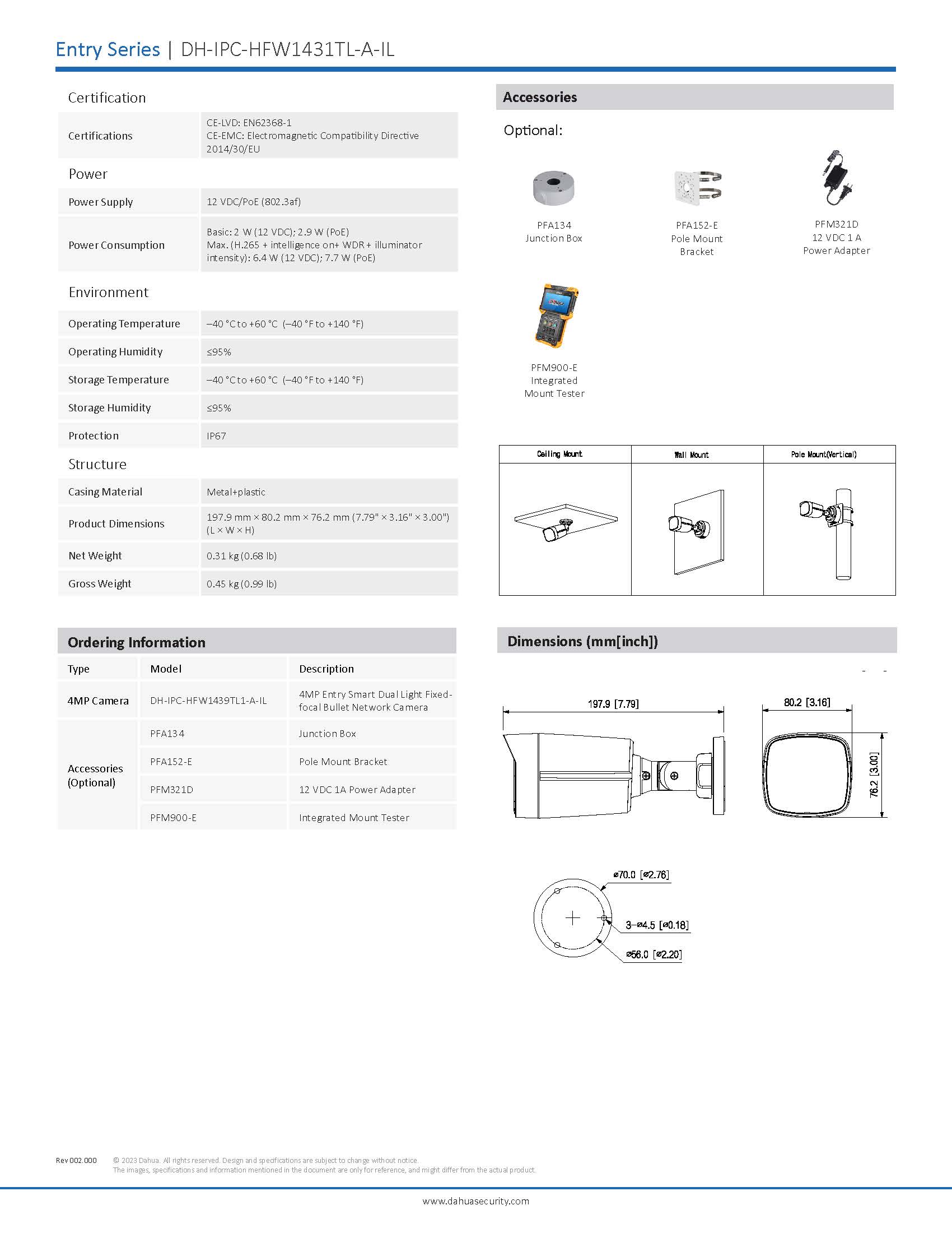 Dahua IPC-HFW1431TL-A-IL Spec 02