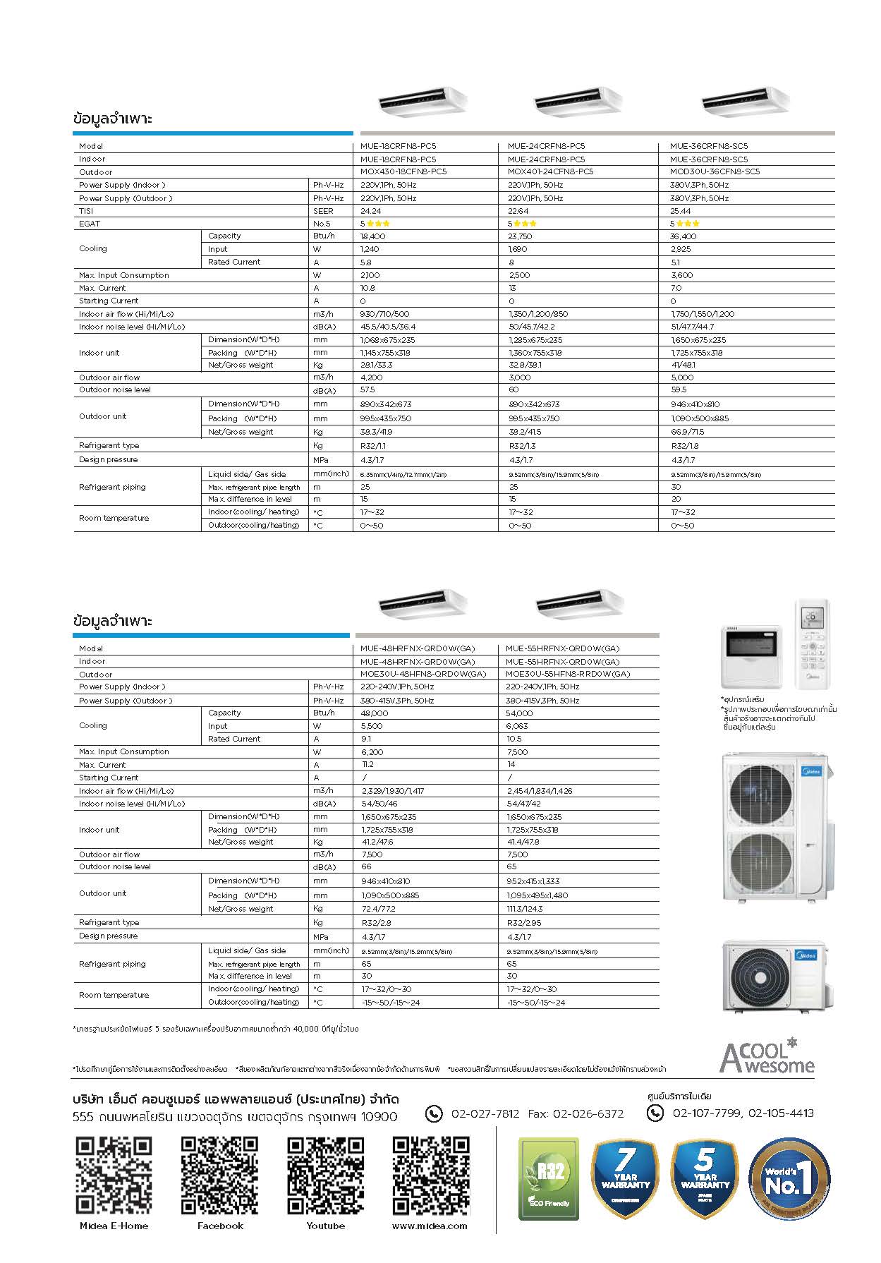 Midea MUE CRFN_HRFN Series Spec