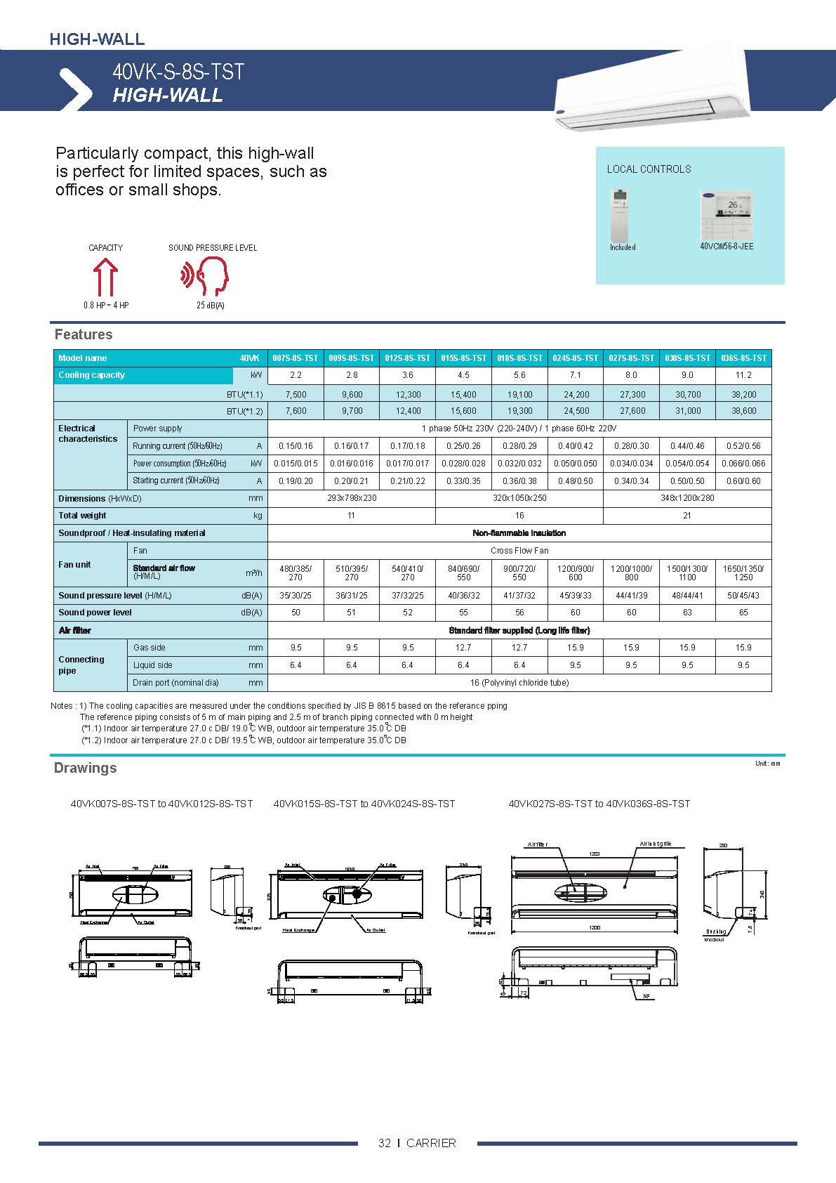 Carrier XCT8 VRF Series Spec