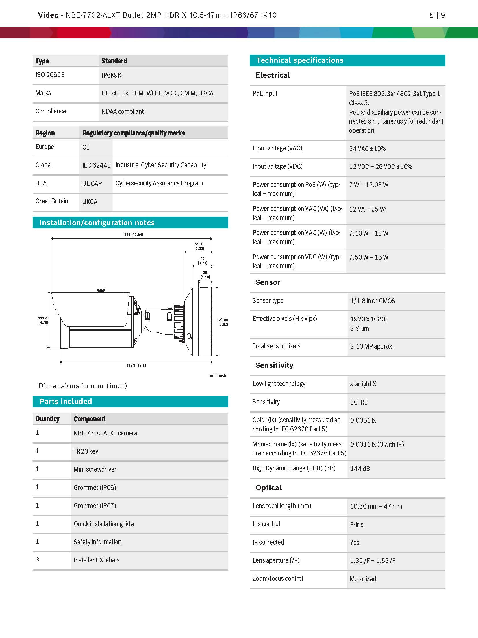 Bosch NBE–7702–ALXT Spec 01