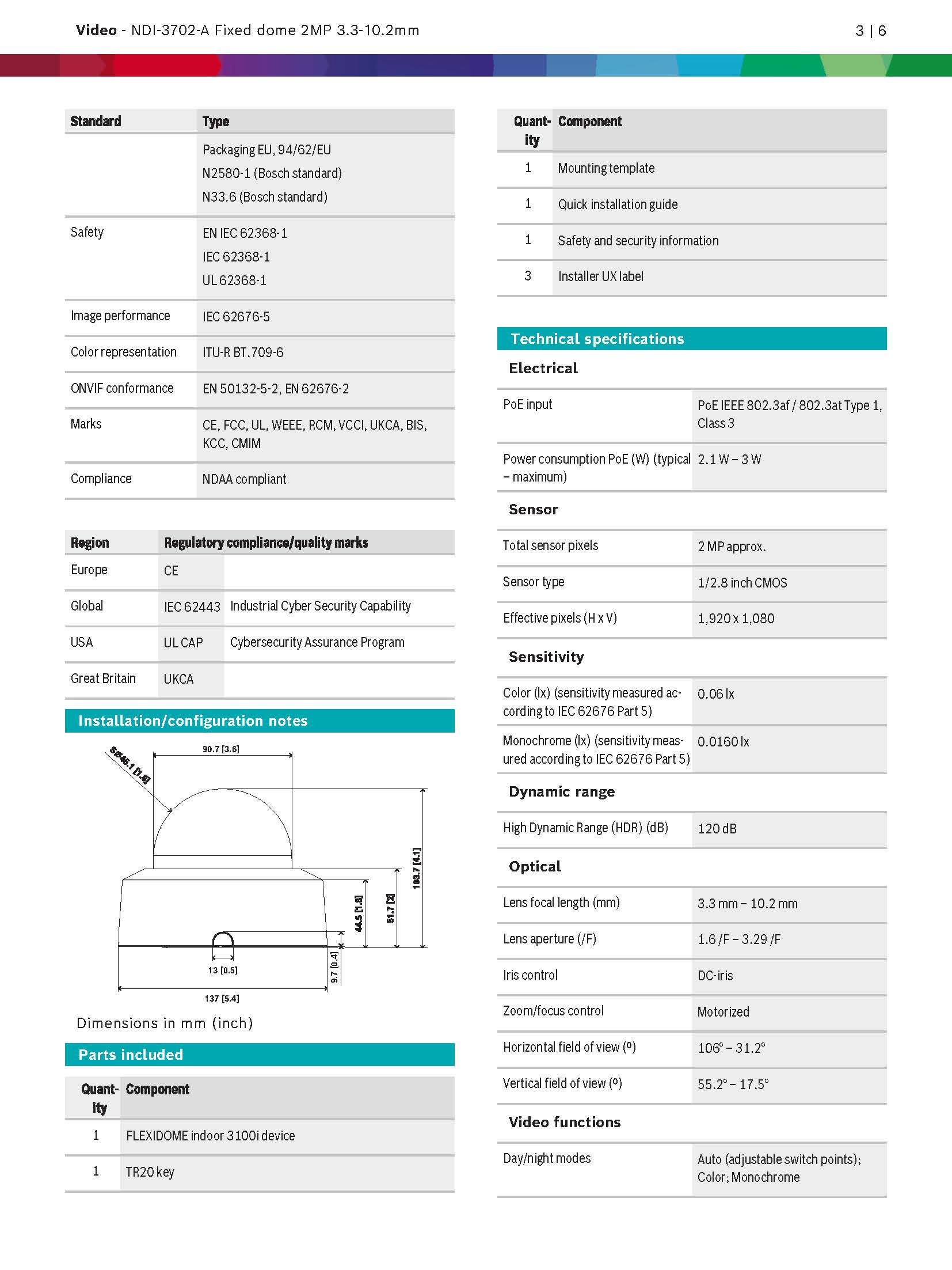 Bosch NDI-3702-A Spec 01