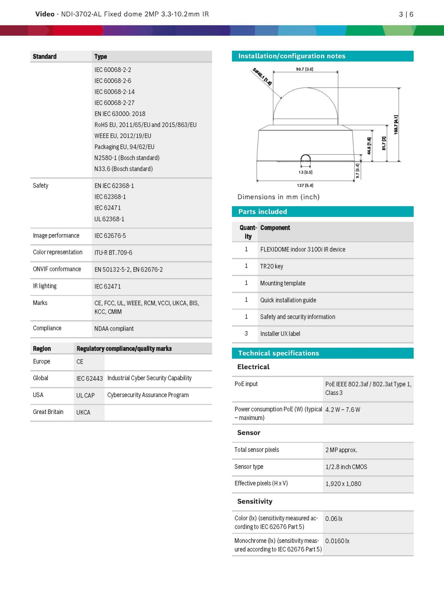 Bosch NDI-3702-AL Spec 01