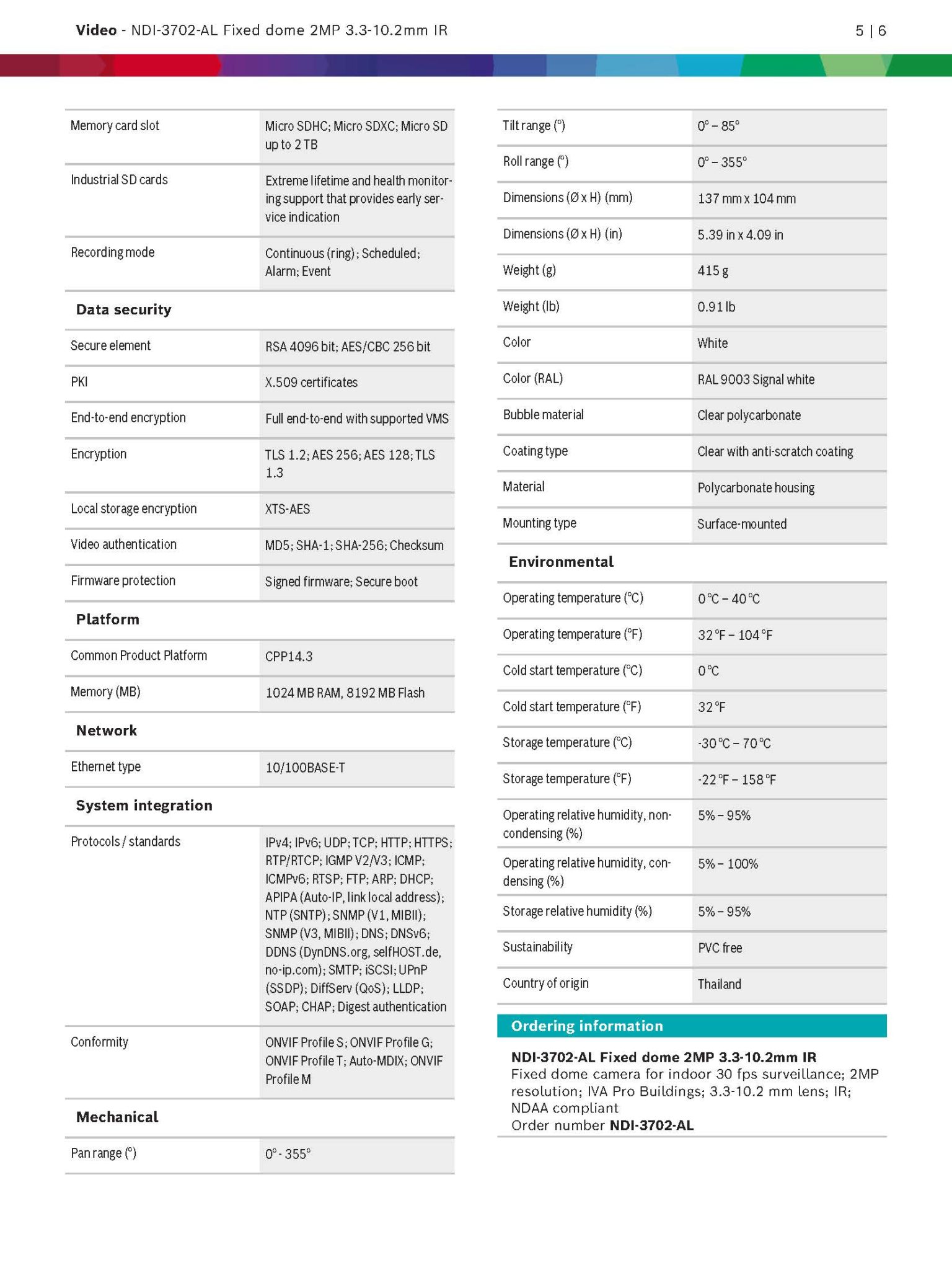 Bosch NDI-3702-AL Spec 03