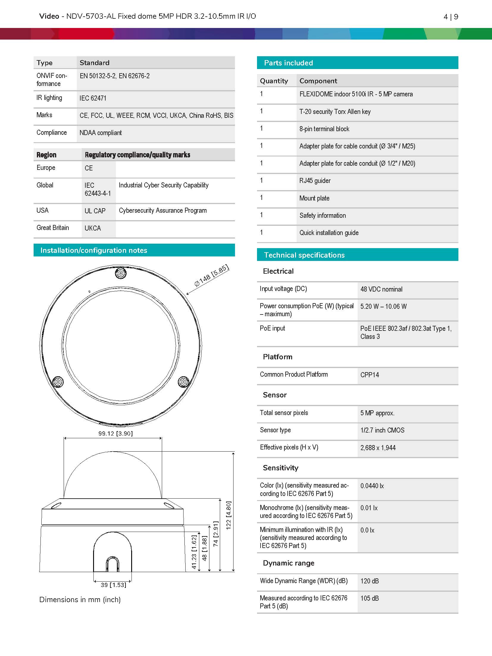 Bosch NDV–5703–AL Spec 01