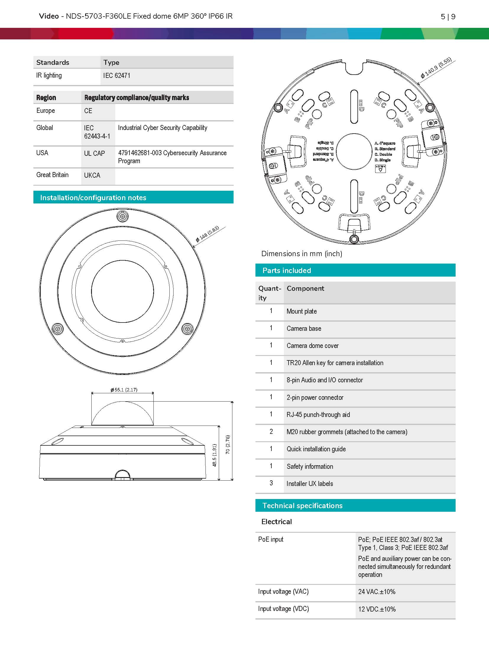 Bosch NDS–5703–F360LE Spec 01