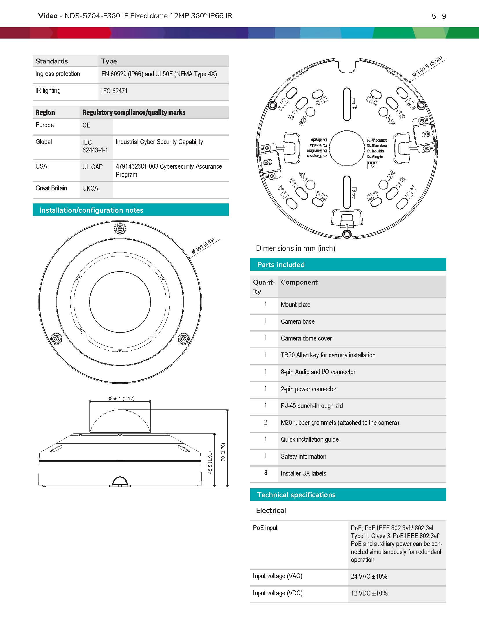 Bosch NDS–5704–F360LE Spec 01