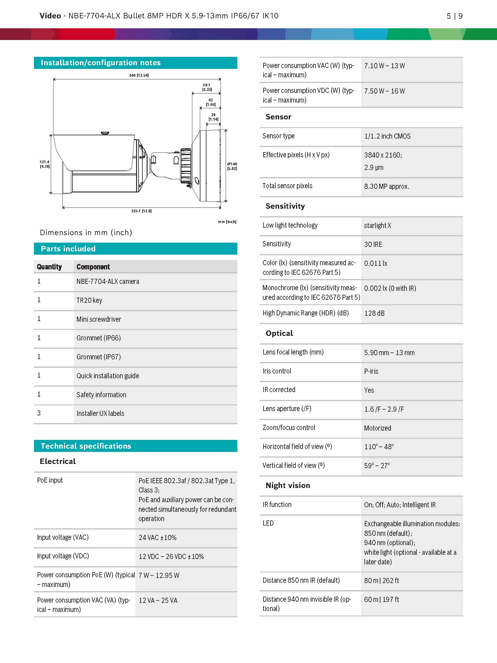 Bosch NBE–7704–ALX Spec 01
