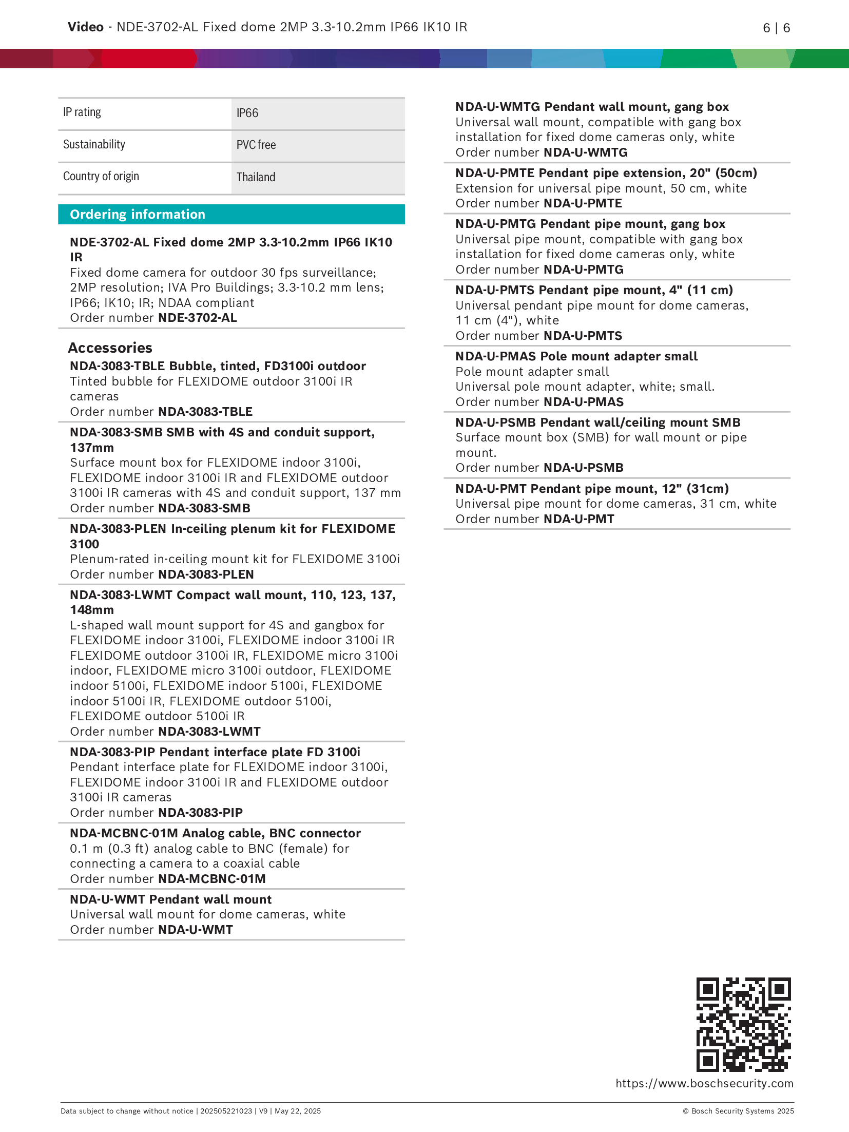 Bosch NDE-3702-AL Spec 04