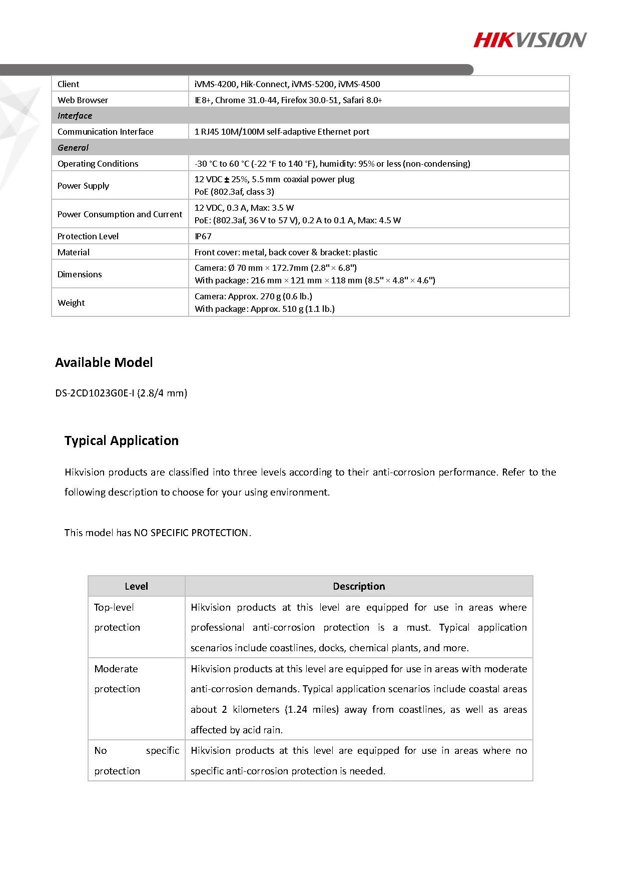 HikVision DS-2CD1023G0E-I Spec 02