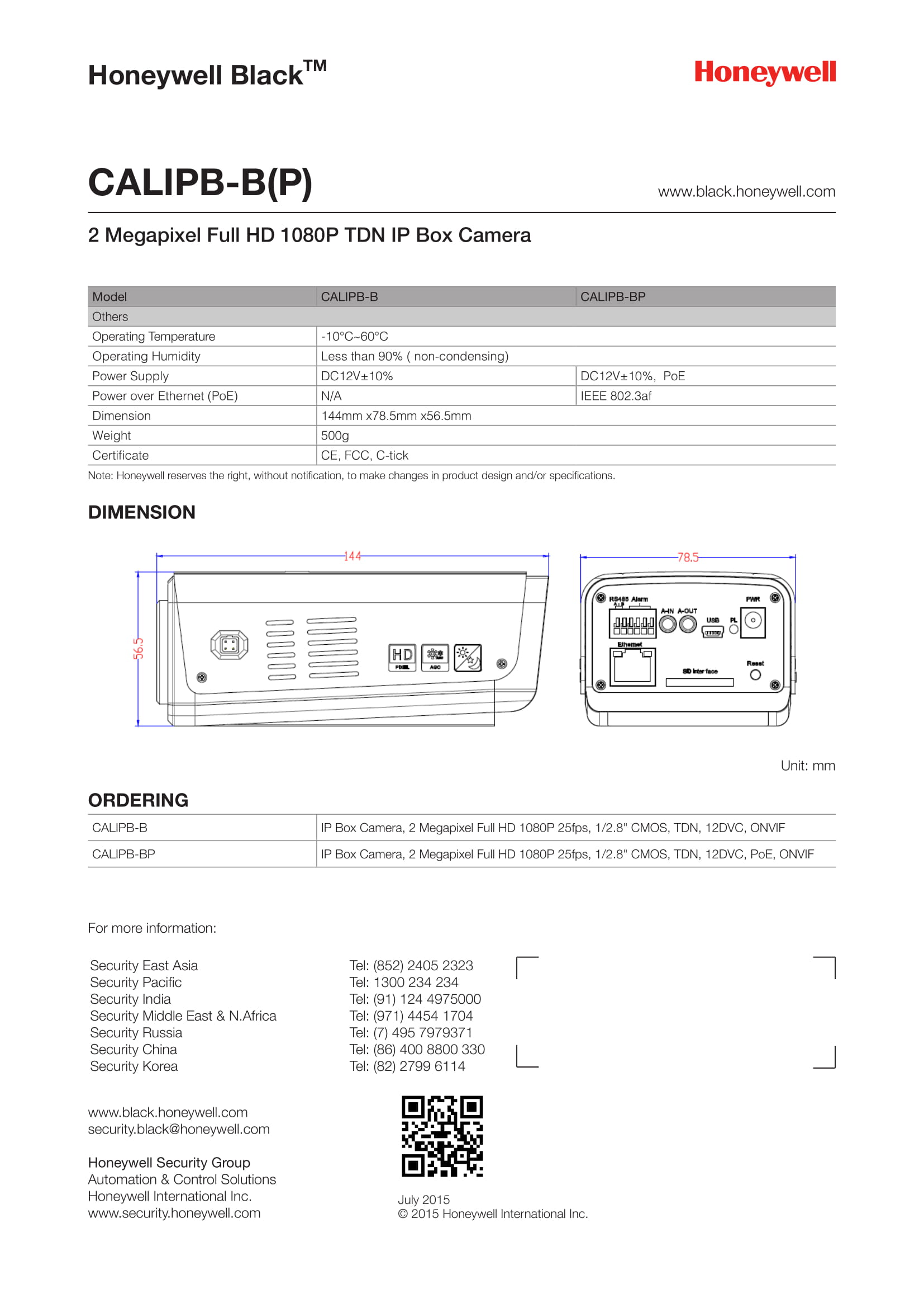 Honeywell CALIPB-B(P) Spec 02