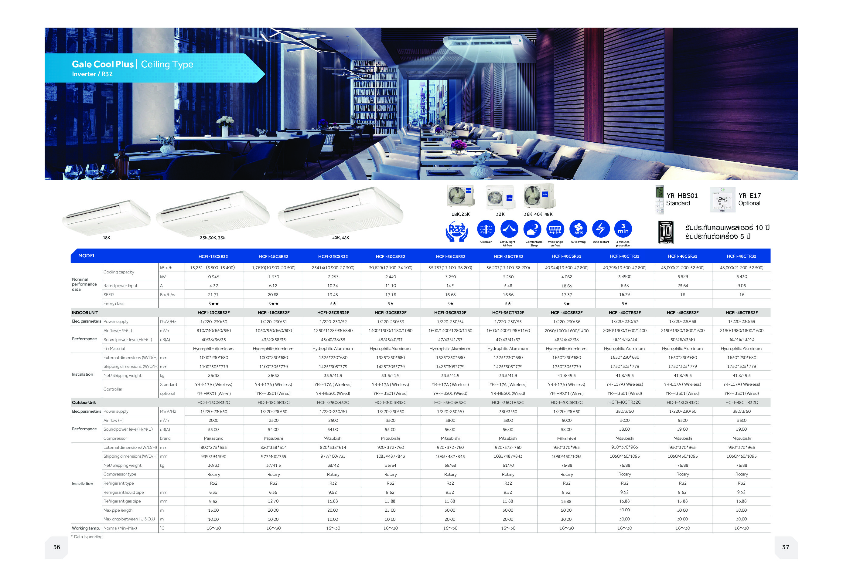 Haier Gale Cool Inverter Spec
