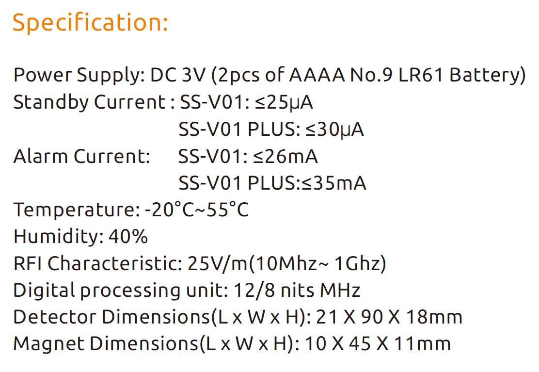 Maxkin SS-V01 Spec