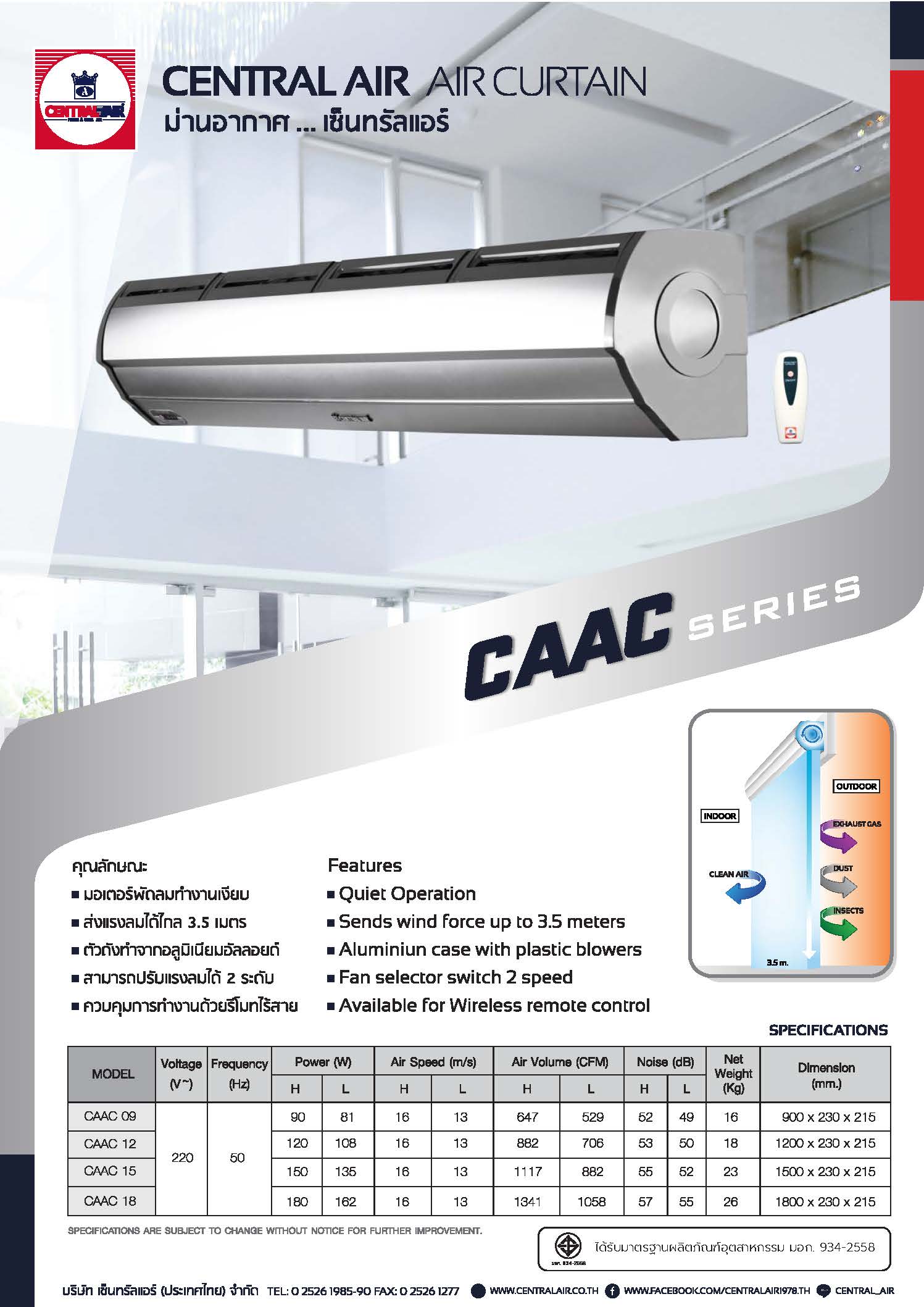 Central Air CAAC Series Spec
