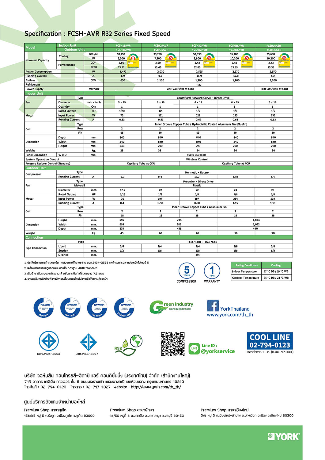 York FCSH_AVR Series Spec