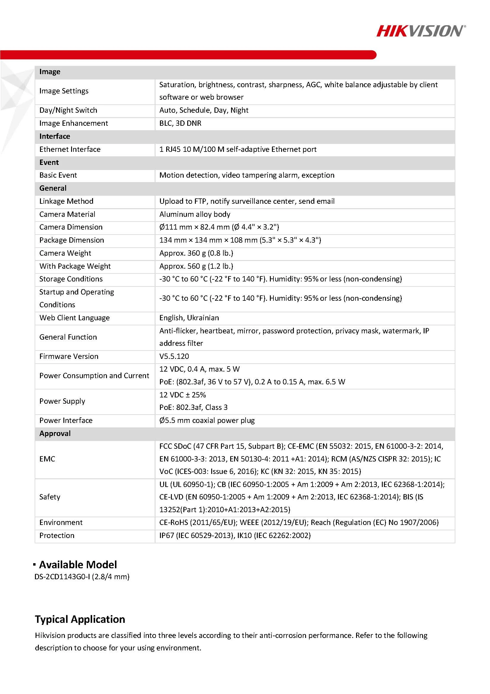 HIKVISION DS-2CD1143G0-I Spec 02