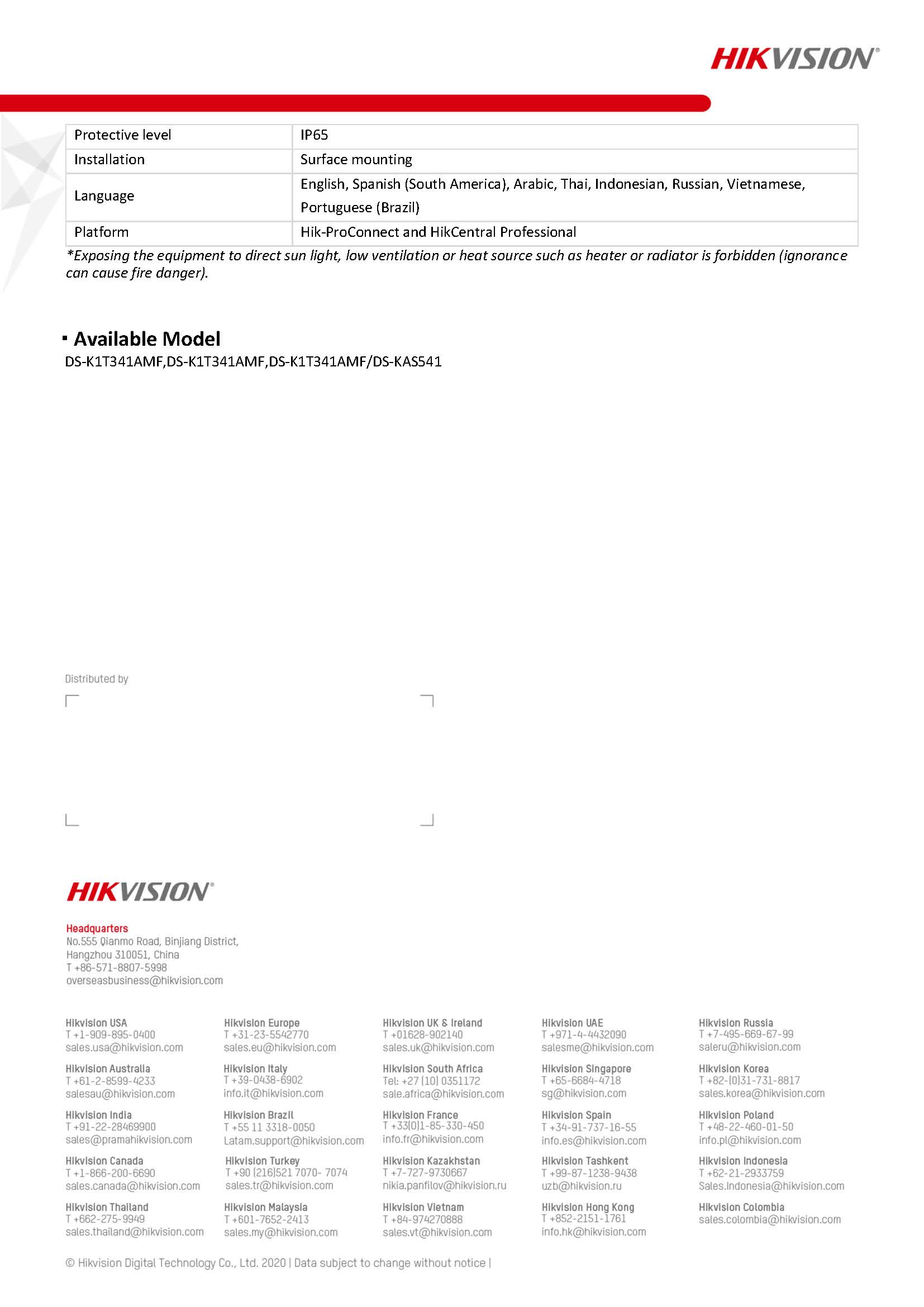 HikVision DS-K1T342MFX Spec 02