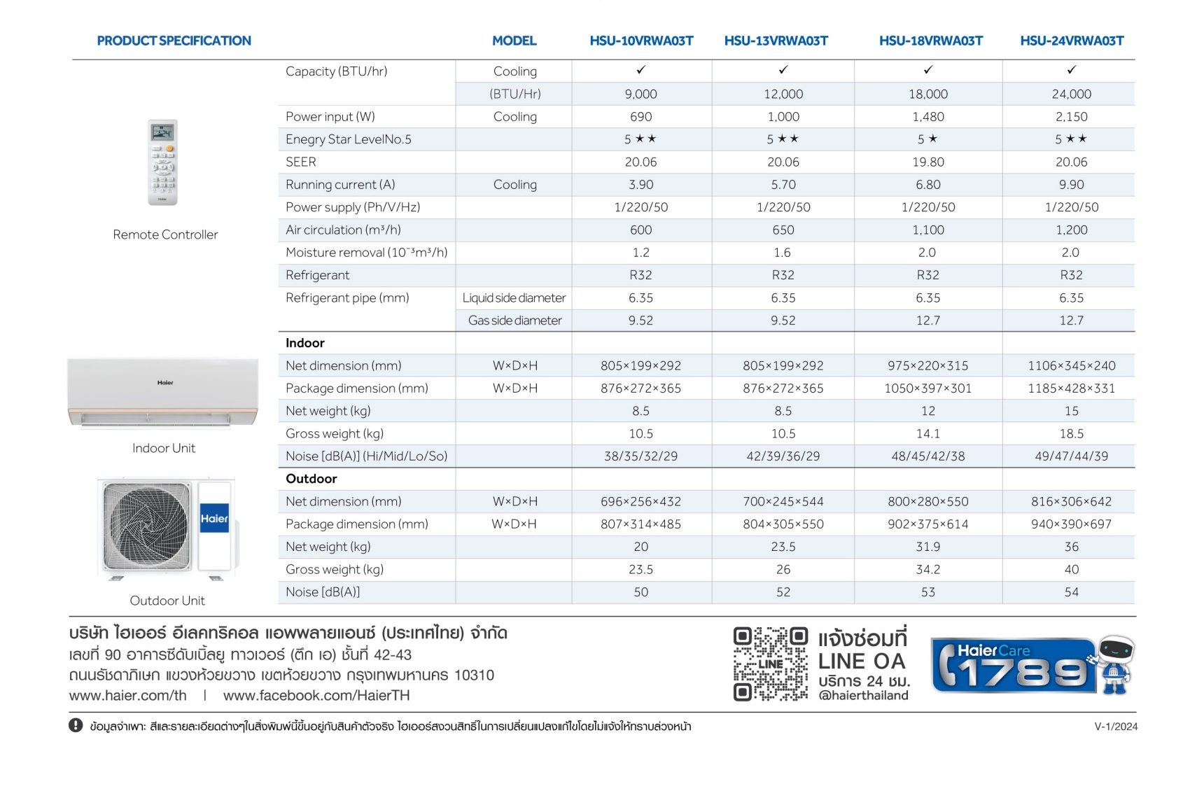 Haier UV Cool Deluxe Series Spec