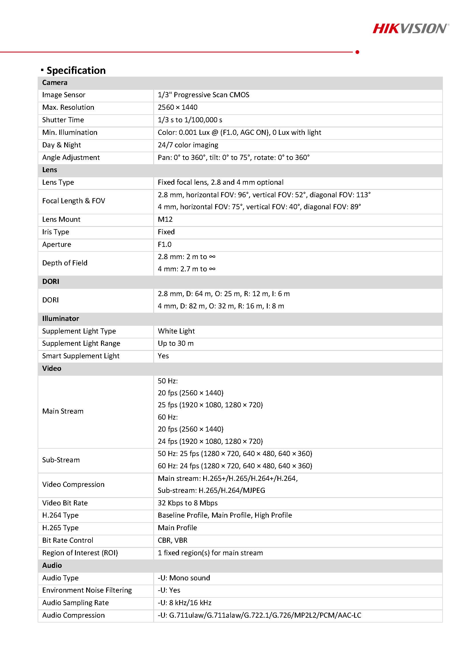 HikVision DS-2CD1347G2-L(UF) Spec 01