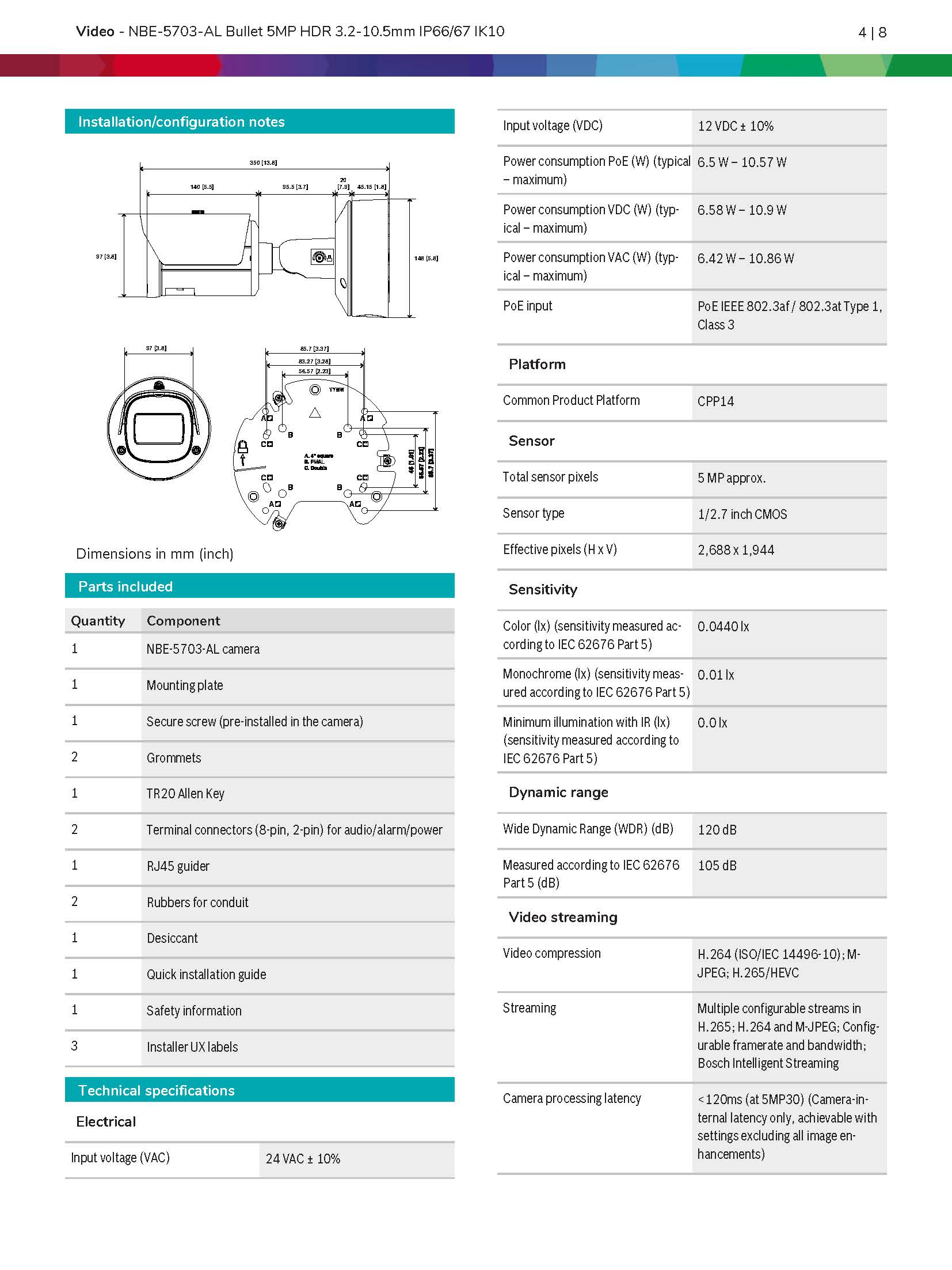 Bosch NBE–5703–AL Spec 01