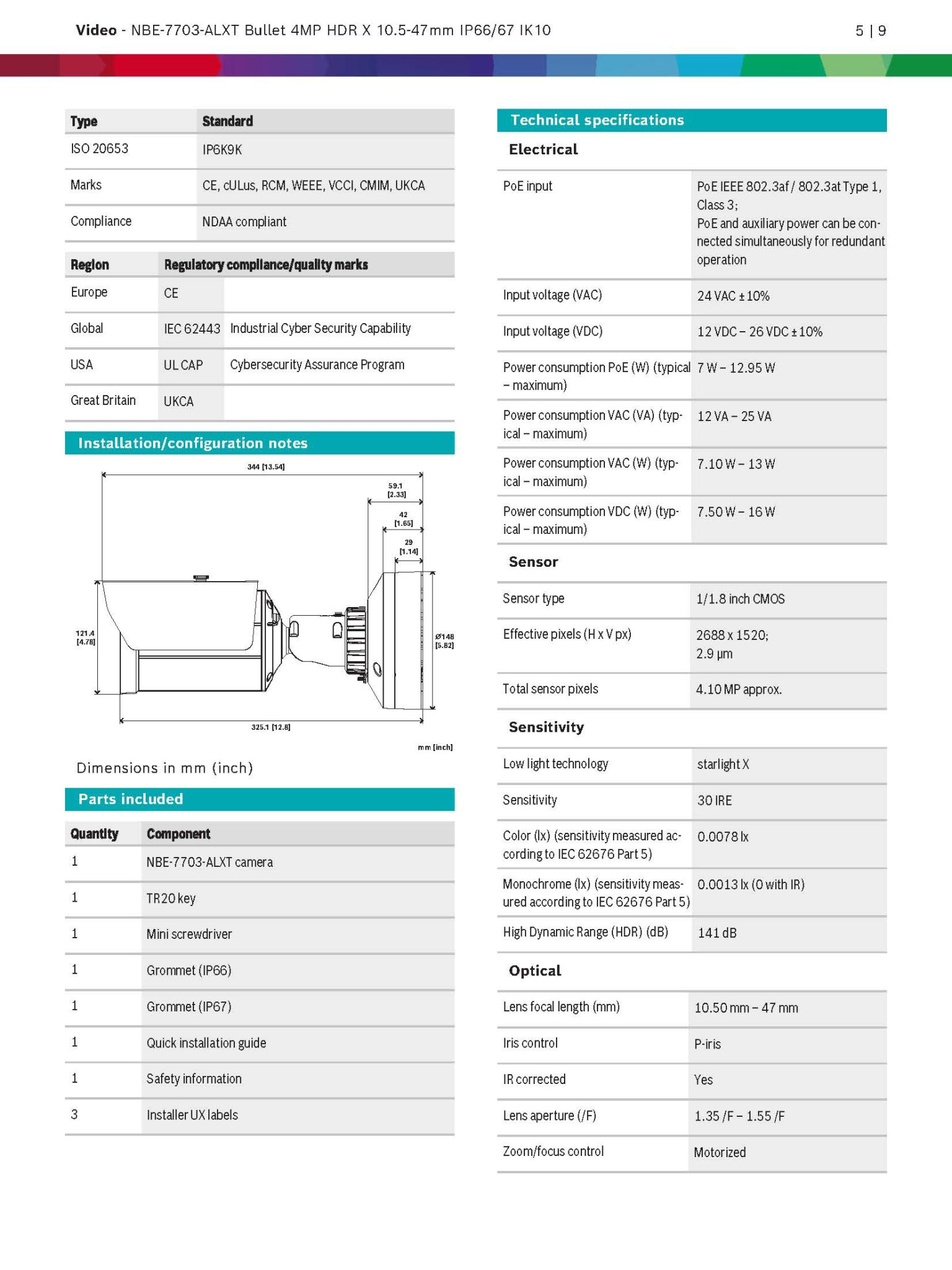 Bosch NBE–7703–ALX Spec 01