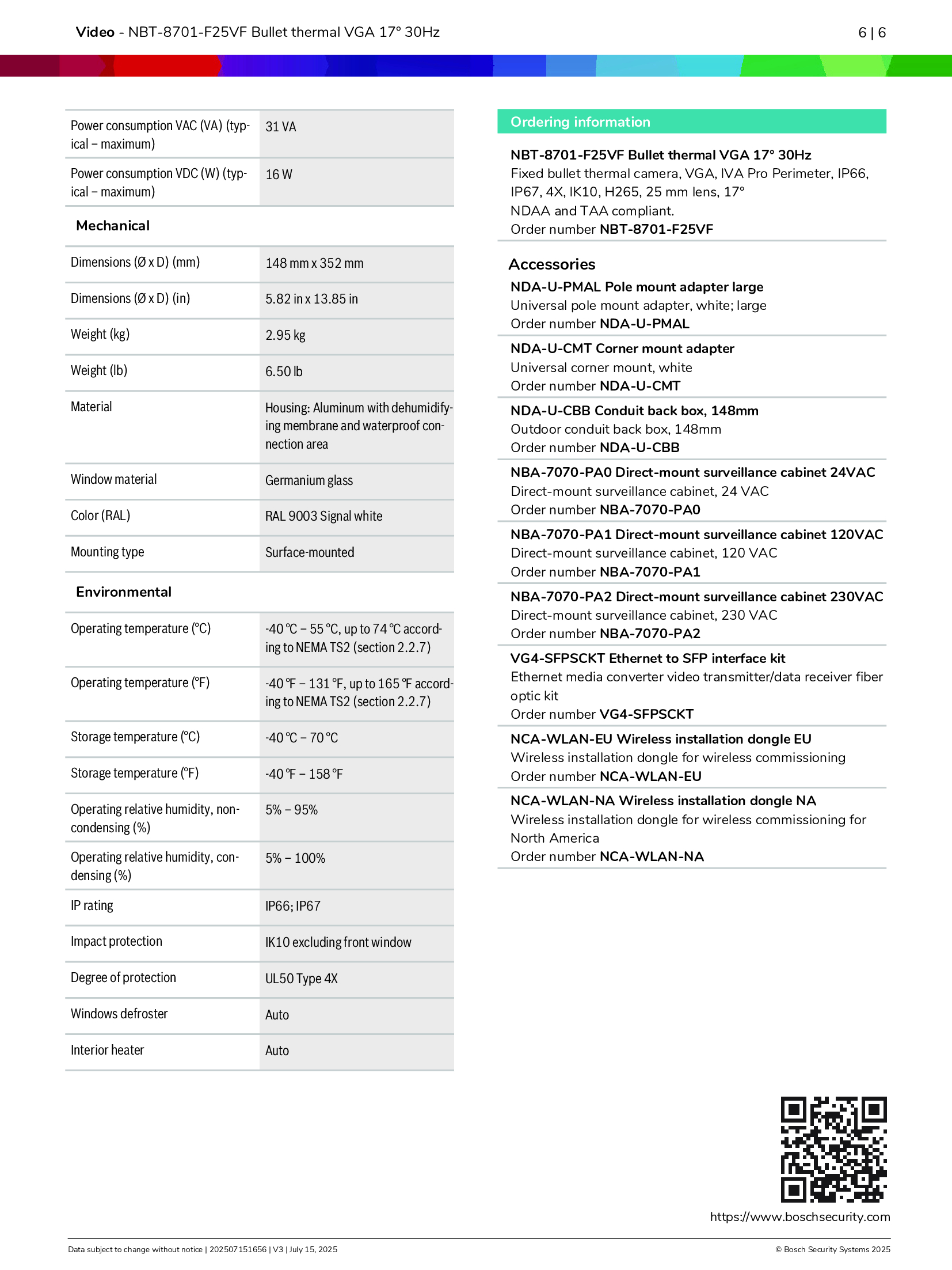 Bosch NBT-8701-F25VF Spec 03