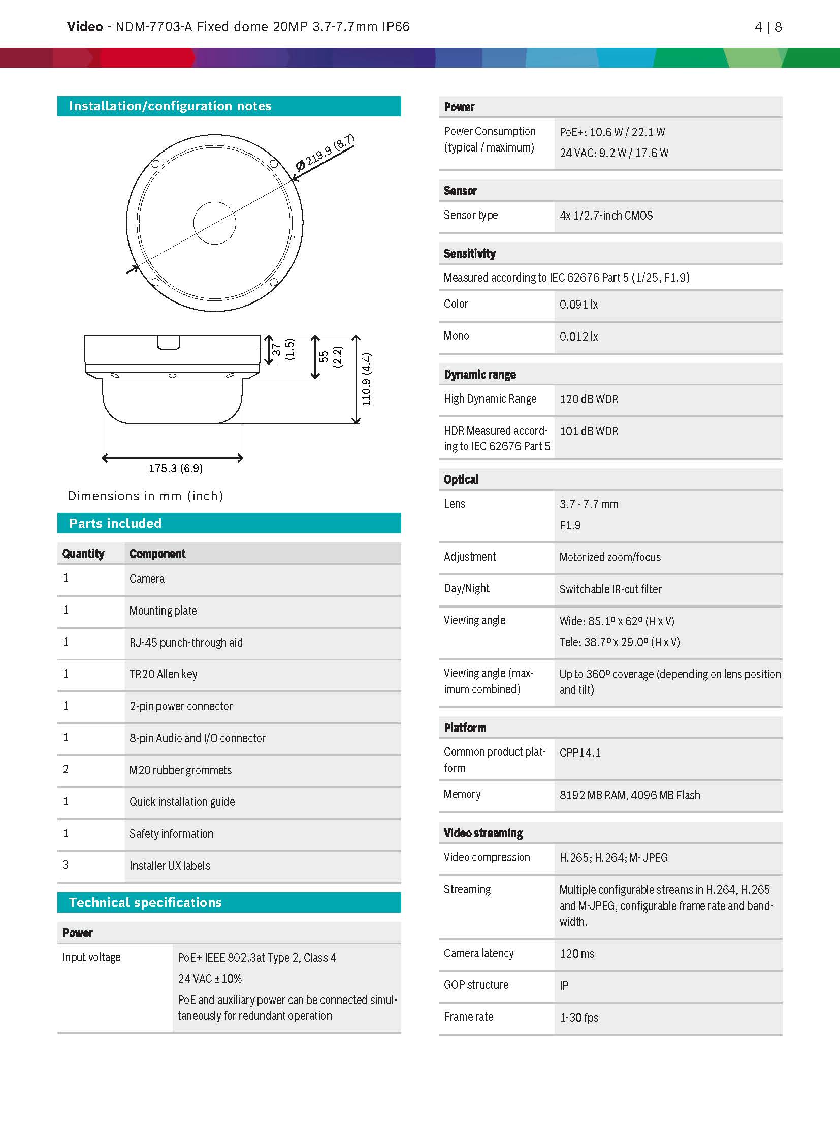 Bosch NDM–7703–A Spec 01